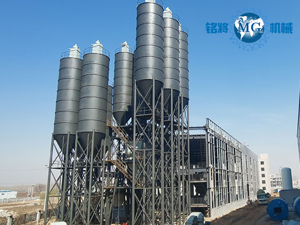 北京北鵬時產100噸干粉砂漿設備主體已經完工